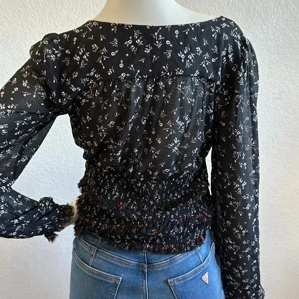 Free People Printed Lolita Top In Black Combo